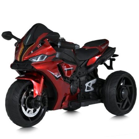 Дитячий триколісний електромотоцикл Yamaha R1 (MP3) з автофарбуванням, червоний