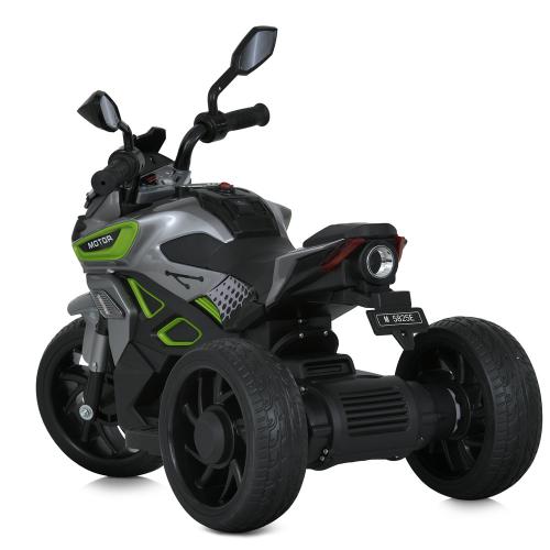Дитячий триколісний електромотоцикл MOTOR (MP3) з автофарбуванням, сірий