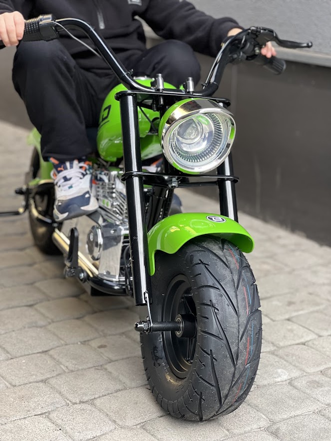 Дитячий двомісний електромотоцикл Bambi Harley-Davidson з підсвіткою та підніжкою (MP3), до 80 кг, до 20 км, зелений