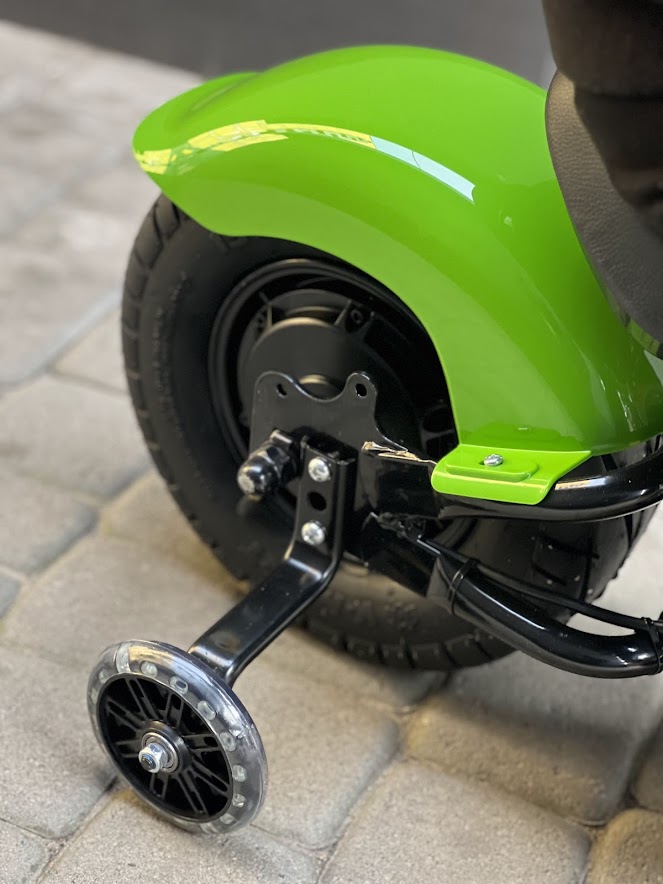 Дитячий двомісний електромотоцикл Bambi Harley-Davidson з підсвіткою та підніжкою (MP3), до 80 кг, до 20 км, зелений