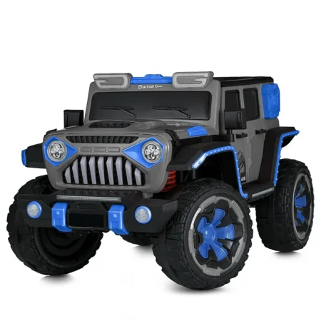 Дитячий повнопривідний електромобіль Jeep Off-Road Toxic з рухливим капотом та автофарбуванням, блакитний