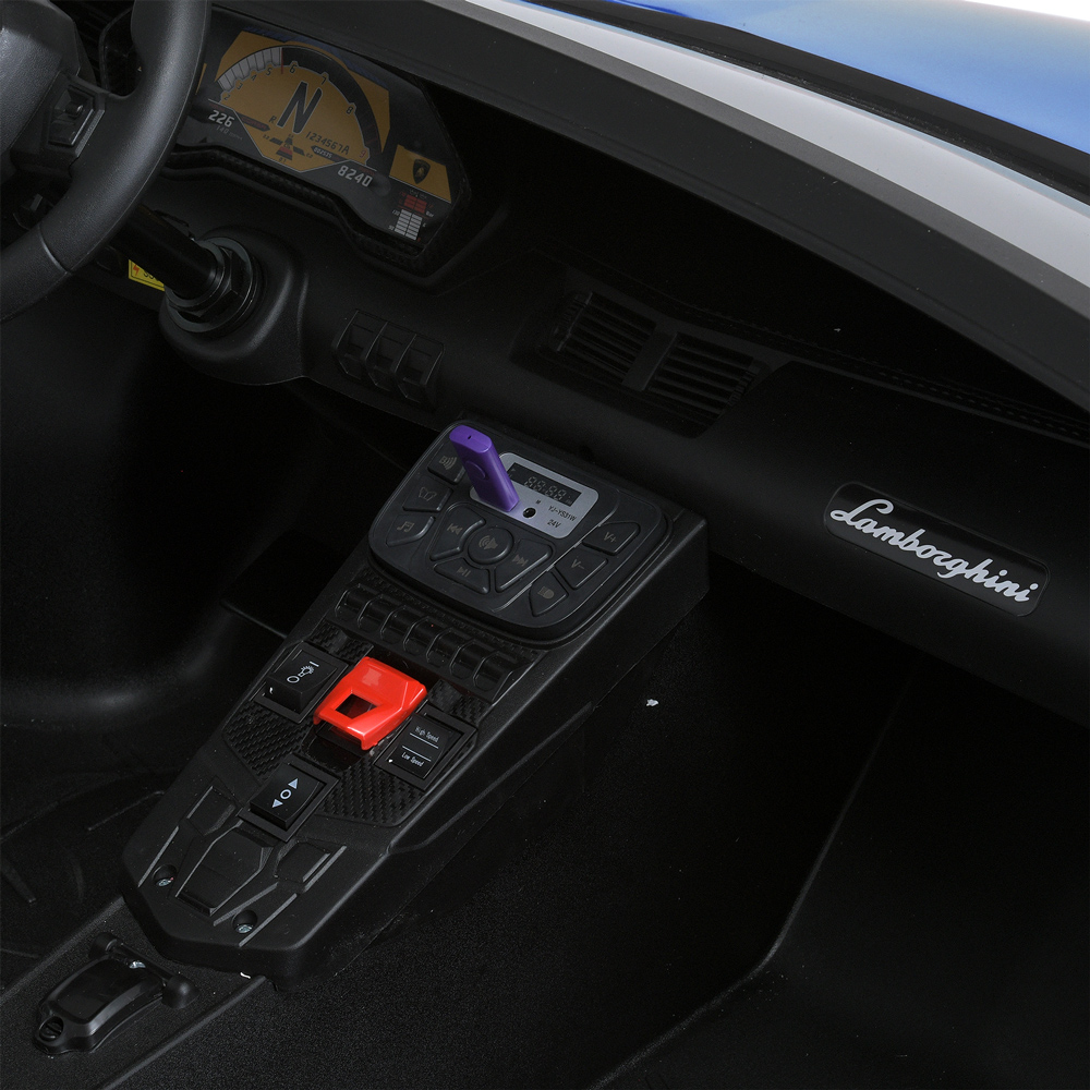 Дитячий двомісний електромобіль Lamborghini Aventador SV (MP3) до 100 кг, синій