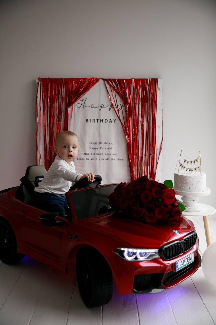 Дитячий електромобіль Bambi BMW M5 СS (MP3) з додатковими коліщадками, ручкою для транспортування та автофарбуванням, червоний