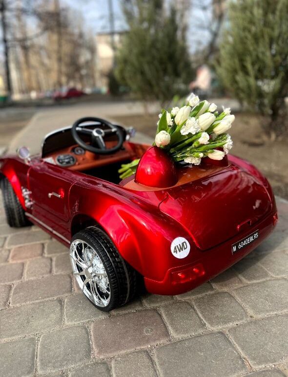 Дитячий повнопривідний електромобіль Bambi Mercedes-Benz 300 SL Gullwing (MP3) з автофарбуванням, червоний