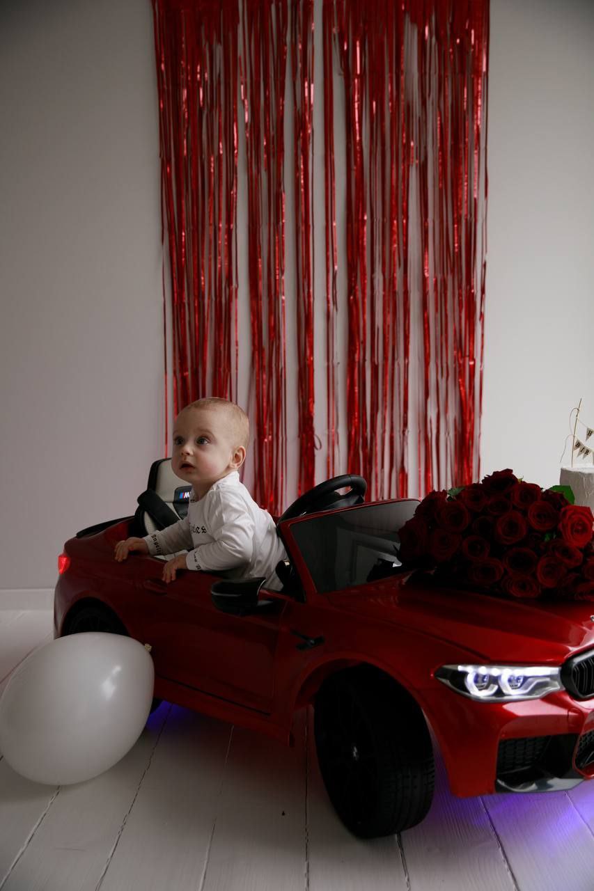 Дитячий електромобіль Bambi BMW M5 СS (MP3) з додатковими коліщадками, ручкою для транспортування та автофарбуванням, червоний
