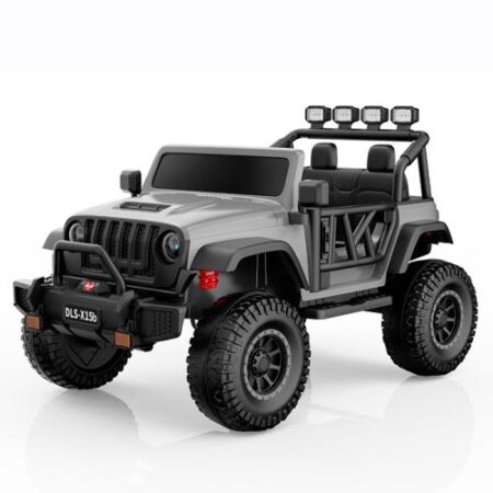 Дитячий електромобіль Bambi Jeep з додатковими ліхтарями, сірий