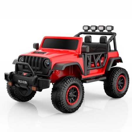 Дитячий електромобіль Bambi Jeep з додатковими ліхтарями, червоний