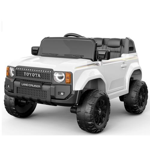 Дитячий електромобіль Toyota Land Cruiser, повнопривідний джип, білий