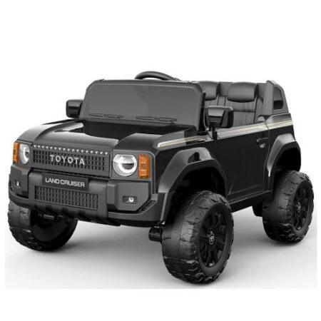 Дитячий електромобіль Toyota Land Cruiser, повнопривідний джип, чорний