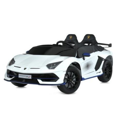 Дитячий електромобіль Lamborghini Aventador SVJ WHITE, повнопривідний, білий