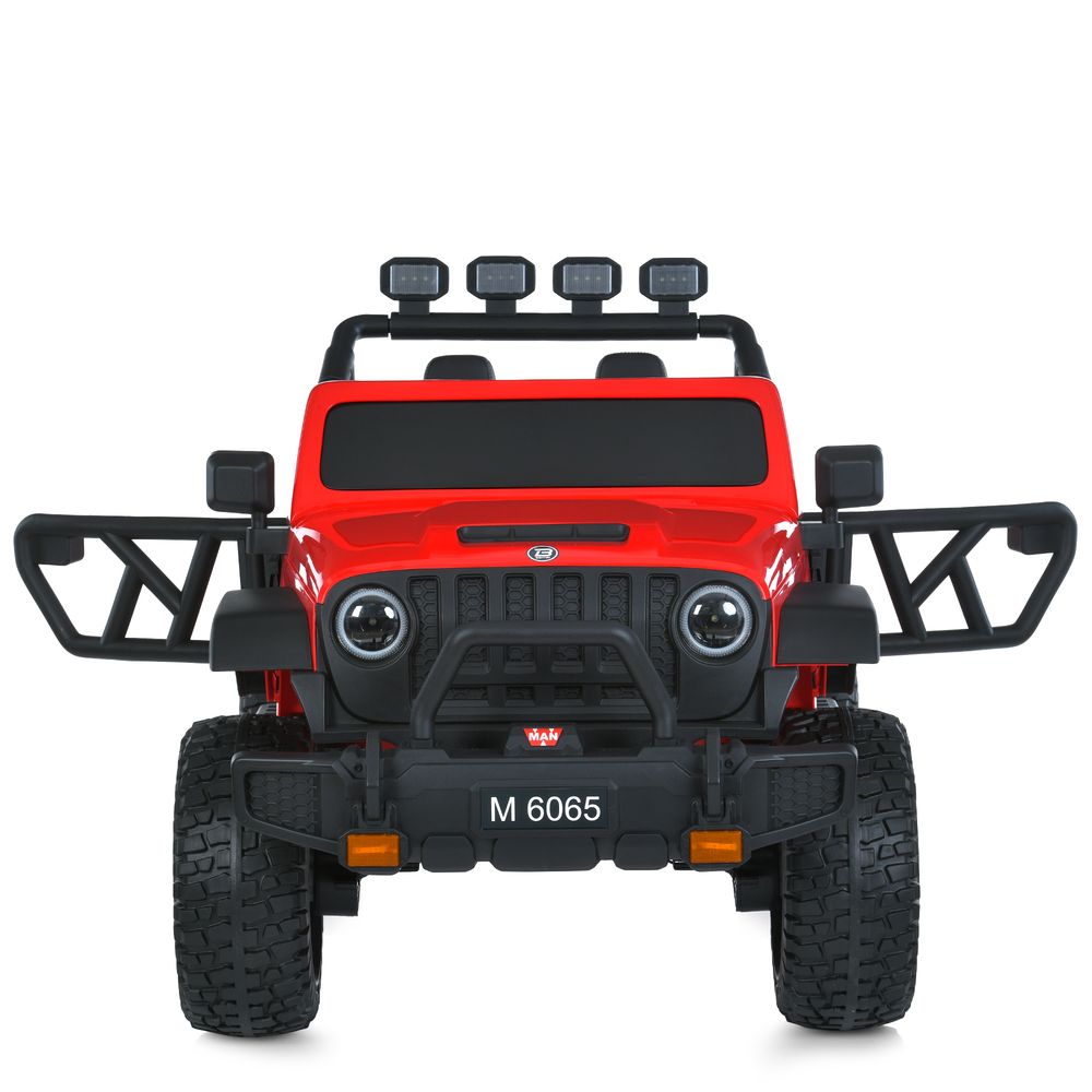 Дитячий електромобіль Bambi Jeep з додатковими ліхтарями, червоний
