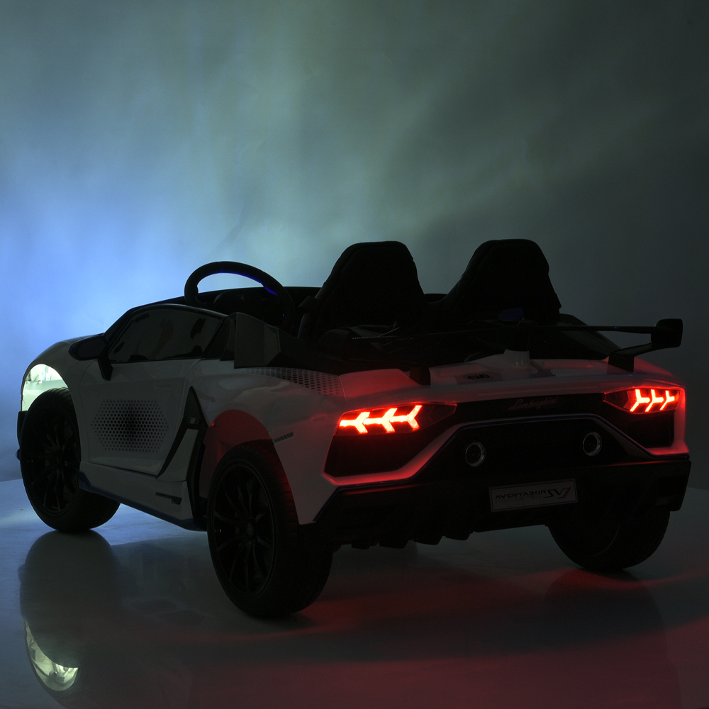 Дитячий електромобіль Lamborghini Aventador SVJ WHITE, повнопривідний, білий
