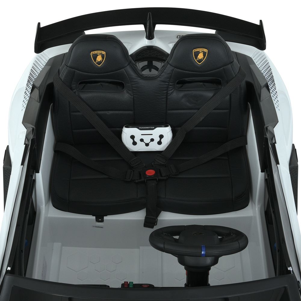 Дитячий електромобіль Lamborghini Aventador SVJ WHITE, повнопривідний, білий