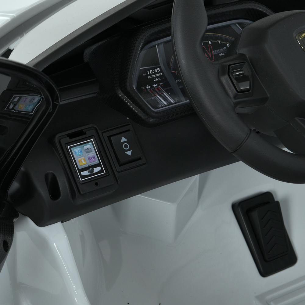 Дитячий електромобіль Lamborghini Aventador SVJ WHITE, повнопривідний, білий
