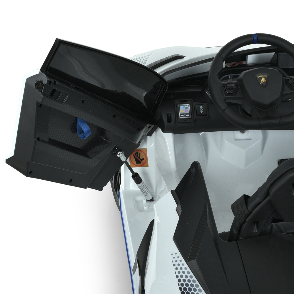 Дитячий електромобіль Lamborghini Aventador SVJ WHITE, повнопривідний, білий