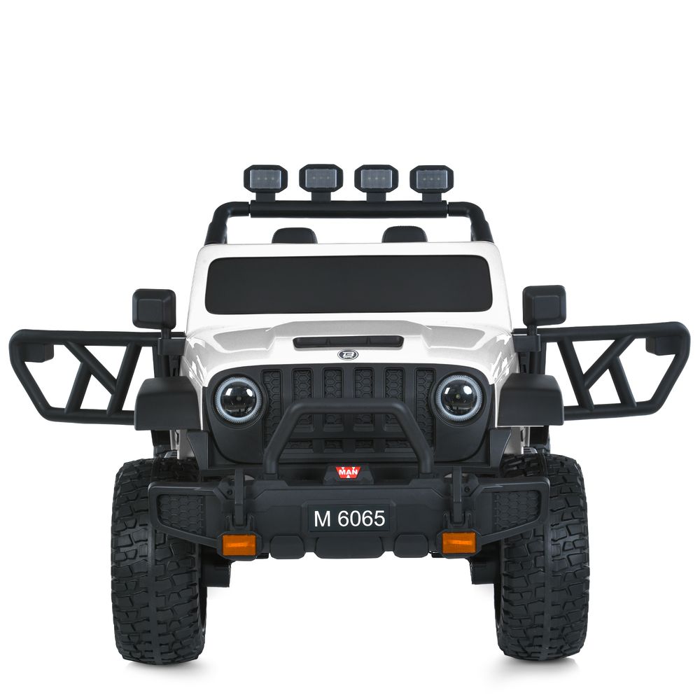 Дитячий електромобіль Bambi Jeep з додатковими ліхтарями, білий