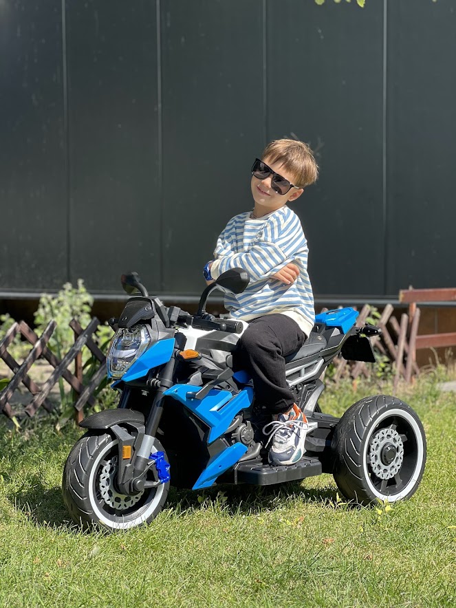 Дитячий мотоцикл Bambi BMW з трьома колесами,синій