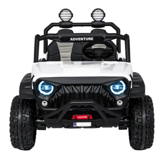 Дитячий повнопривідний Bambi Jeep з навісними фарами, білий