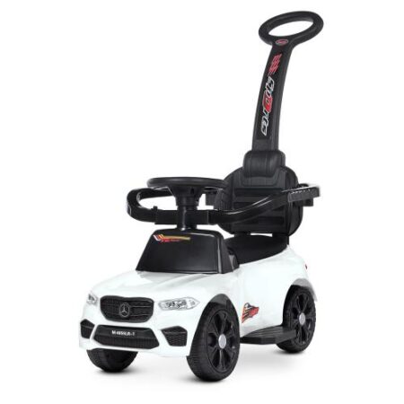 Дитячий толокар-електромобіль Bambi Mercedes V6 Sports з батьківською ручкою, білий