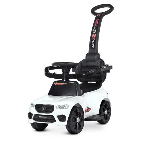 Дитячий толокар-електромобіль Bambi Mercedes V6 Sports з батьківською ручкою, білий