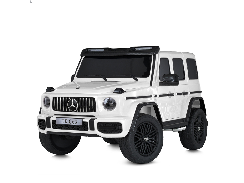 Дитячий двомісний повнопривідний електромобіль Bambi Mercedes G63, до 80 кг, білий