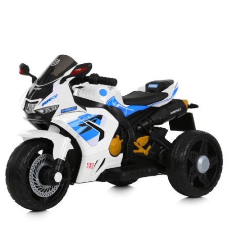 Дитячий електромотоцикл Bambi Kawasaki з трьома колесами, білий
