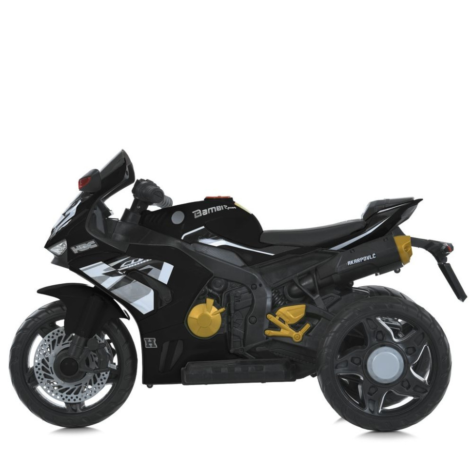 Дитячий електромотоцикл Bambi Kawasaki з трьома колесами, чорний