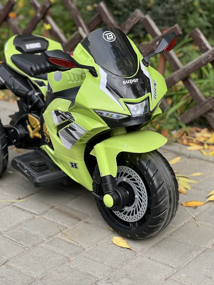 Дитячий електромотоцикл Bambi Kawasaki з трьома колесами, зелений