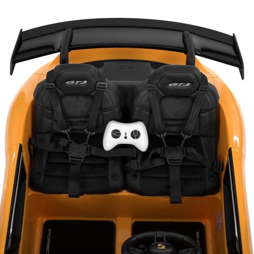 Дитячий електромобіль Bambi Porshe 911 двомісний зі спойлером, жовтий