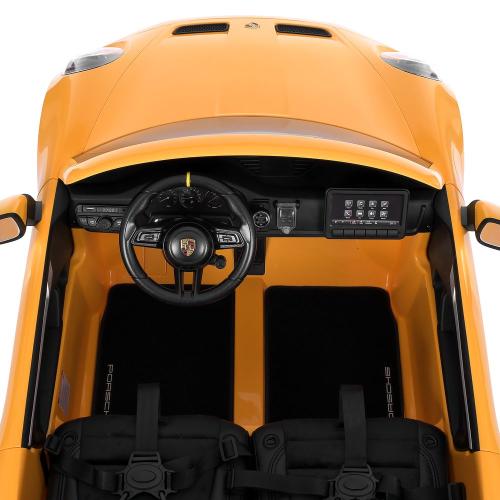 Дитячий електромобіль Bambi Porshe 911 двомісний зі спойлером, жовтий