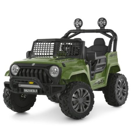 Дитячий електромобіль Bambi Jeep з EVA колесами та додатковими фарами, хакі