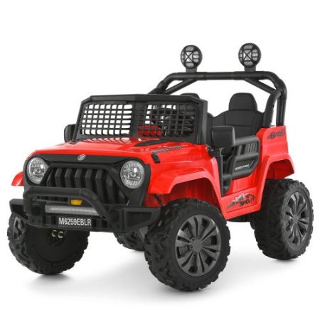 Дитячий електромобіль Bambi Jeep з EVA колесами та додатковими фарами, червоний