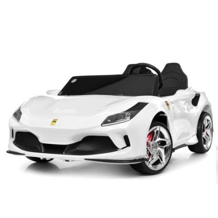 Дитячий електромобіль Bambi Ferrari з м'яким сидінням, білий