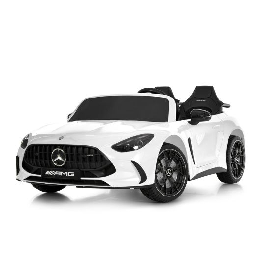 Детский электромобиль Mercedes Benz со спойлером и пультом управления, белый