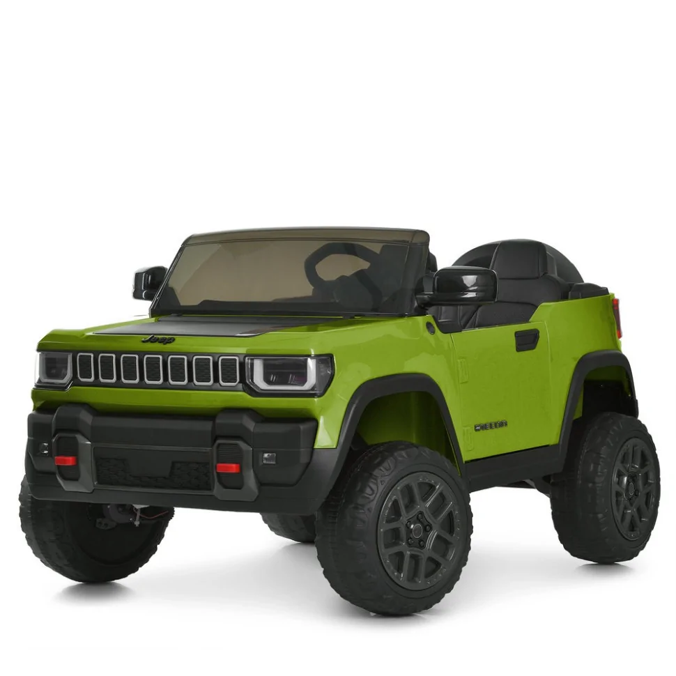 Дитячий електромобіль джип 4x4 24V Premium DualDrive з пультом керування 2.4G, EVA колесами, м’яким екошкіряним сидінням, зелений