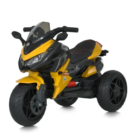 Дитячий електромотоцикл Bambi BMW COMFORT триколісний, жовтий