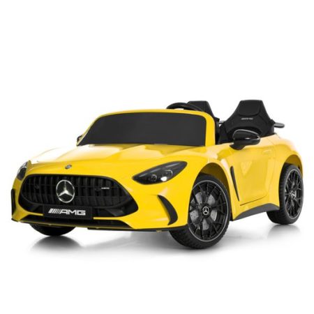 Дитячий електромобіль Mercedes Benz двомісний зі спойлером, жовтий