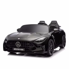 Дитячий електромобіль Mercedes Benz двомісний зі спойлером, чорний