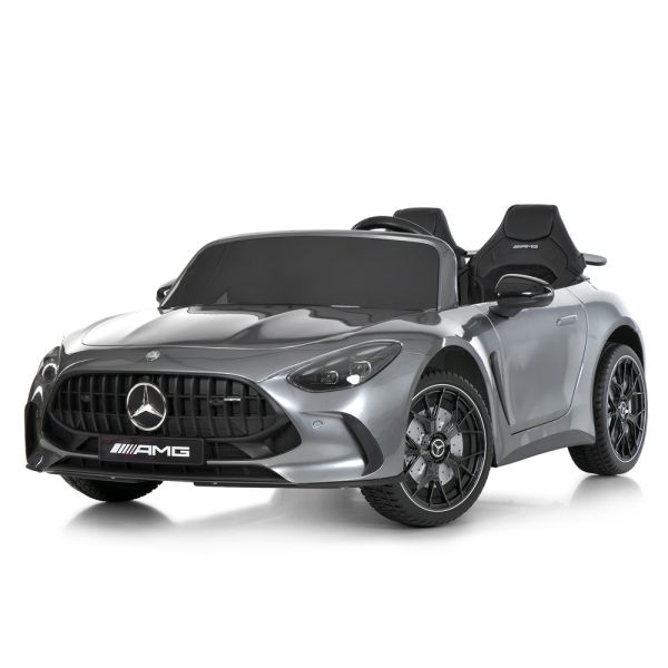 Дитячий електромобіль Mercedes Benz зі спойлером та пультом керування, сірий