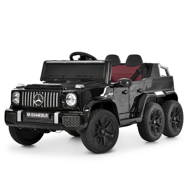 Дитячий електромобіль Bambi Mercedes G-Class 6x6 одномісний з багажником, чорний