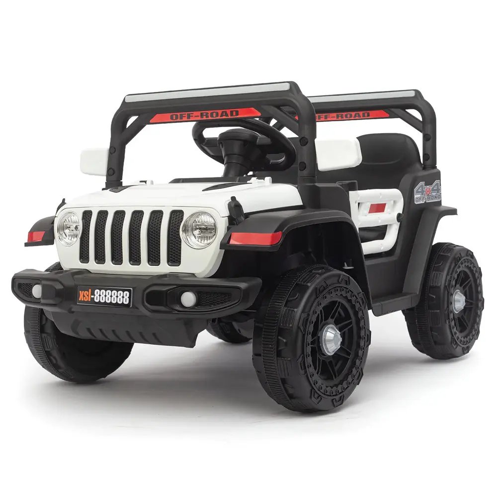 Дитячий електромобіль Bambi Jeep одномісний з м'якими EVA-колесами, чорно-білий